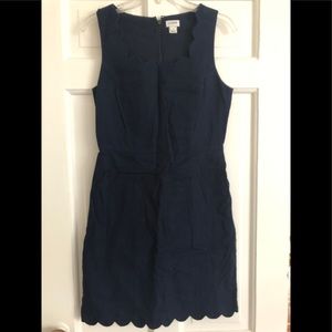 J. Crew linen dress with scalloped edges